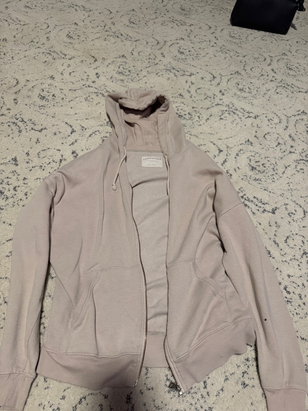 Aeropostale Women's Light Taupe Zip-Up Hoodie